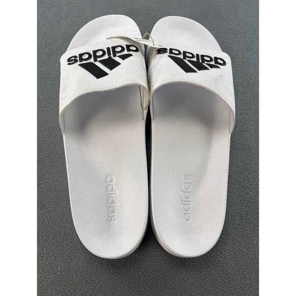 new Adidas adilette comfort shower slides flip flop sandals white size 18 - Picture 2 of 8